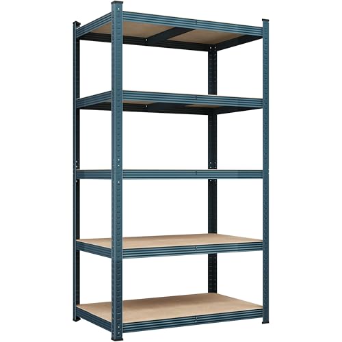 Yaheetech 5-Tier Heavy Duty Garage Shelving Unit, Adjustable Metal Storage Rack, Blue J339478