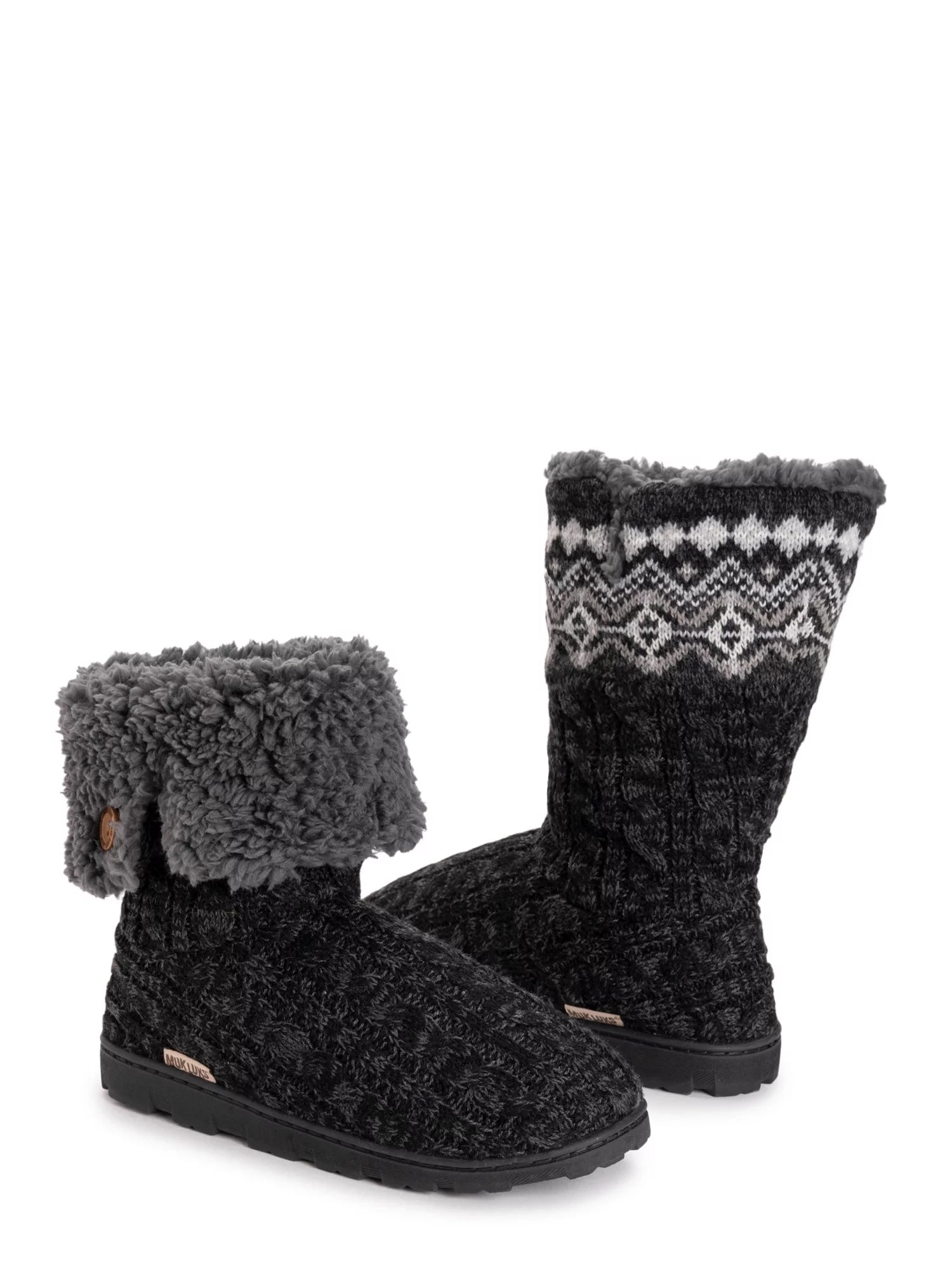 Muk Luks Women's Tall Knit Foldover Slipper Boot J531909