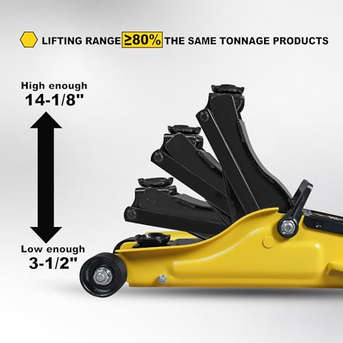YELLOW JACKET 2.5 Ton Trolley Jack with Carrying Case, 5500 lb Capacity N593266