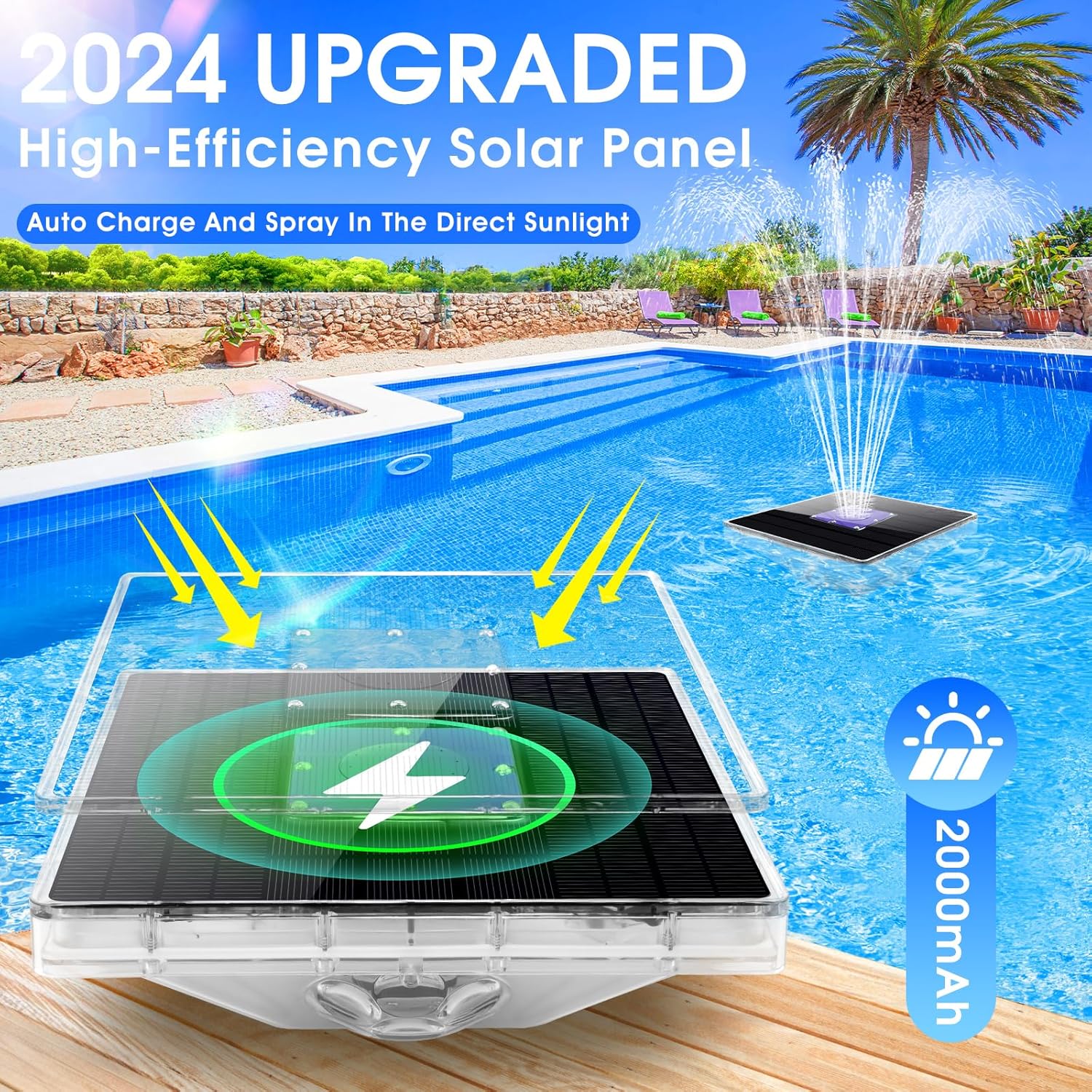 Floating Pool Fountain with Lights and Remote S569402