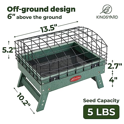 Kingsyard Squirrel Proof Bird Feeder for Outdoors, Recycled Plastic, Metal Caged, Blue R5415