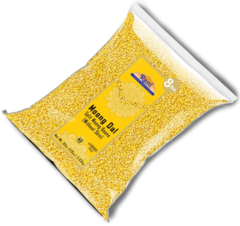 Rani Moong Dal Split Mung Beans Without Skin Lentils 128oz (8lbs) 3.63kg Bulk P4727