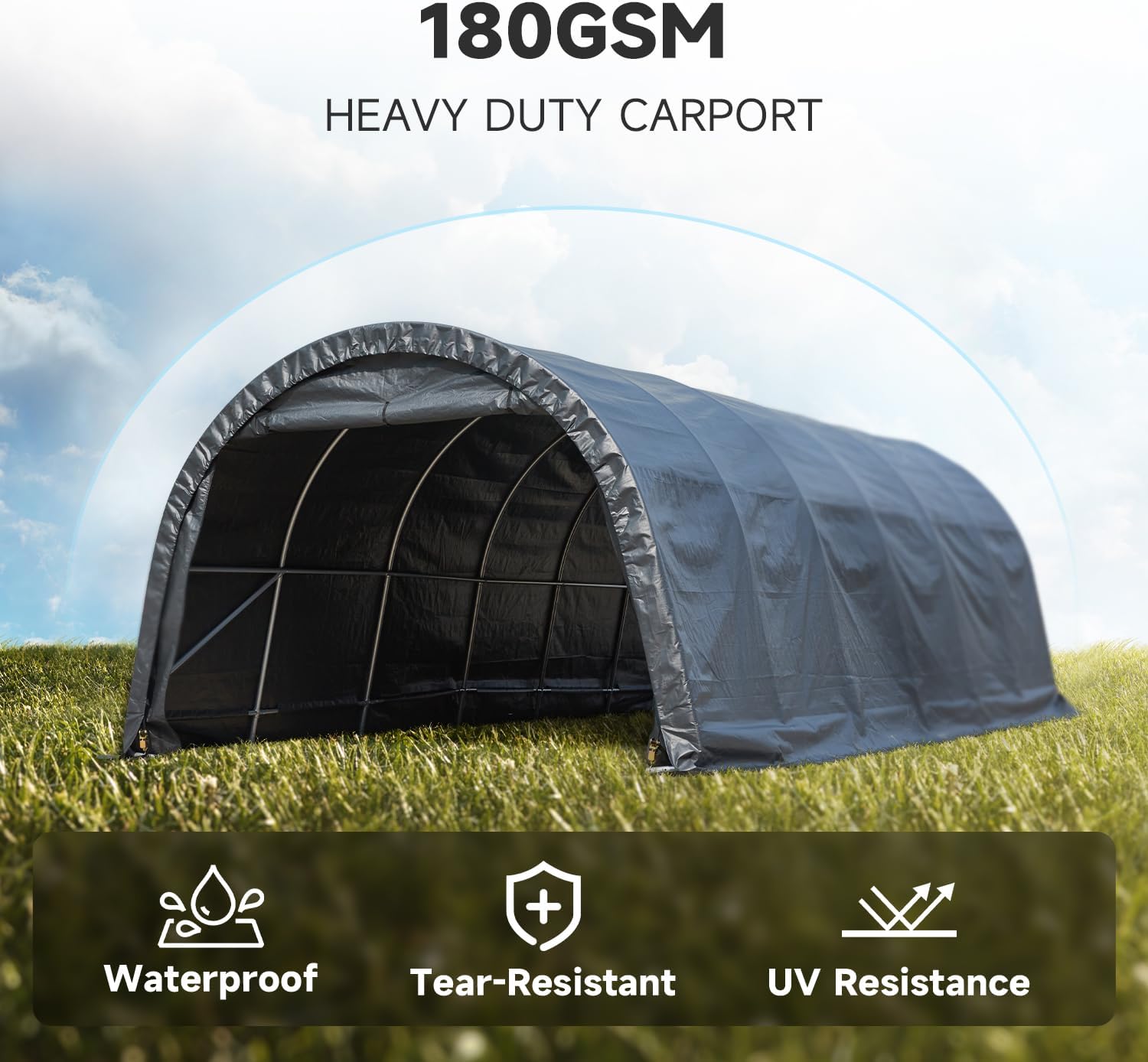 MELLCOM 12 x 24 FT Heavy Duty Carport, Portable Garage with All-Steel Frame O774