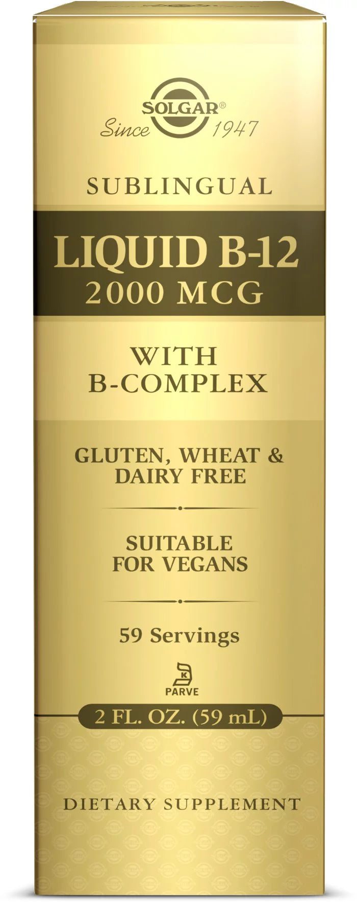 Solgar Sublingual Liquid B-12 2000 mcg with B-Complex 1 ea (Pack of 3)