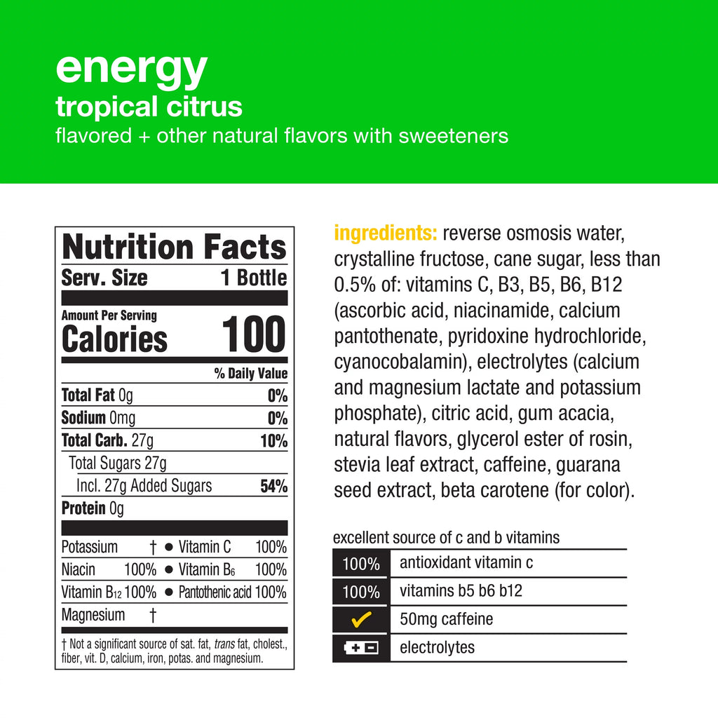 Tropical Citrus Vitaminwater, 20 Fl Oz, 12 Count P7520