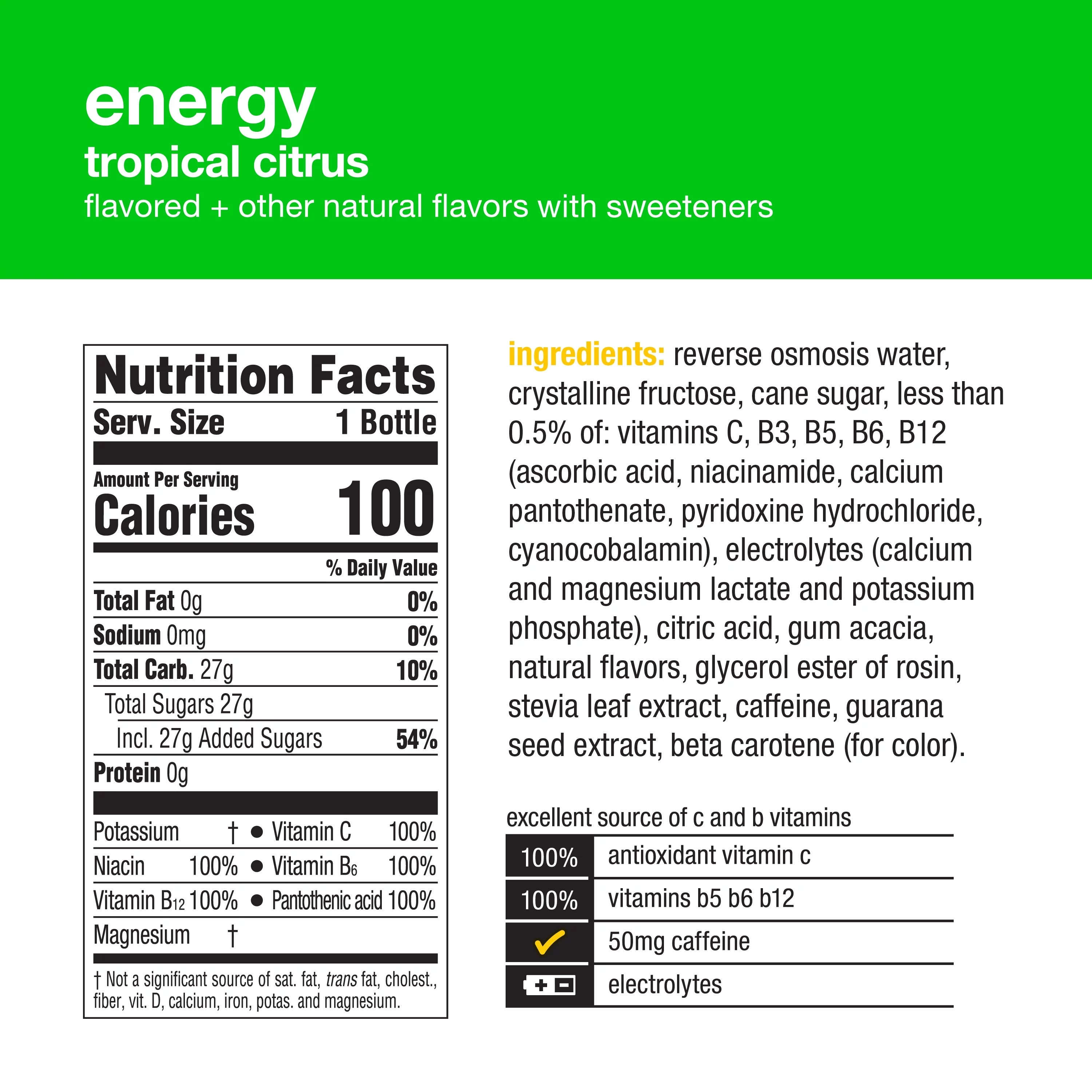 Tropical Citrus Vitaminwater, 20 Fl Oz, 12 Count P7520