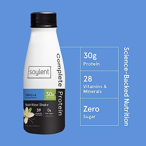 Soylent Complete Protein Shake, Chocolate, 30g Protein, Vegan, 11oz (12 Pack) S70120