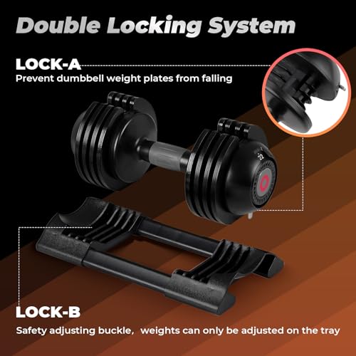 22LB/52LB Adjustable Dumbbells with Anti-Slip Metal Handle K994169