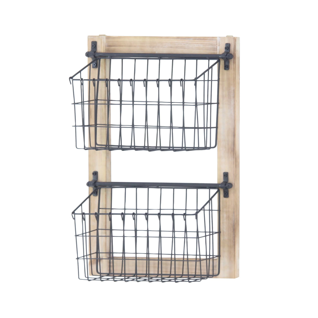 DecMode 22" Black Metal 2 Slots Magazine Rack Holder G757