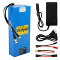 52V Ebike Battery 20Ah 52V Battery 52V Electric Bike Battery 52V Lithium Ion Battery with 3A Charger, T-Plug Extension Cord, XT60 Connector, Anderson Connector for 200-1400W Electric Bicycles Motor