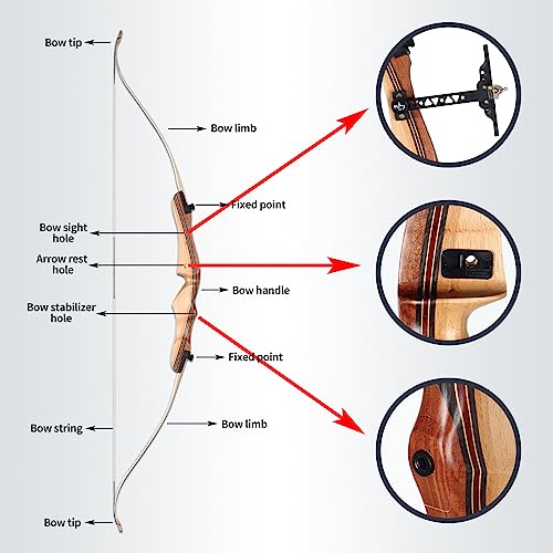 SOPOGER 54" Takedown Recurve Bow Archery Set for Adults Beginners L819