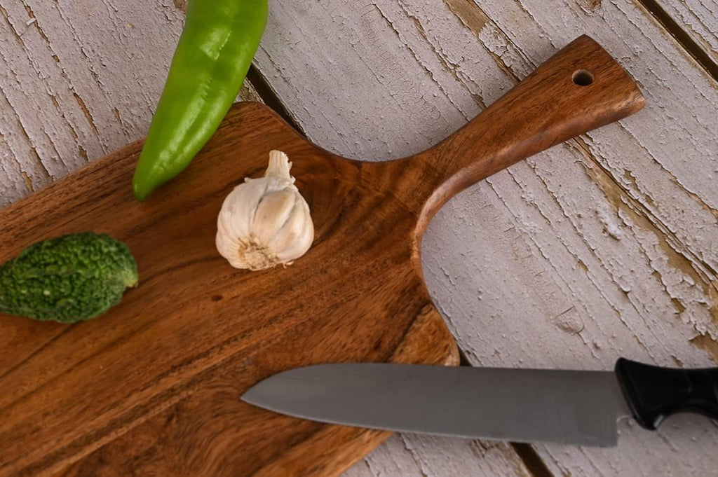 Acacia Wood Cutting Board 17 by 7 Inches for Kitchen and Serving B57737