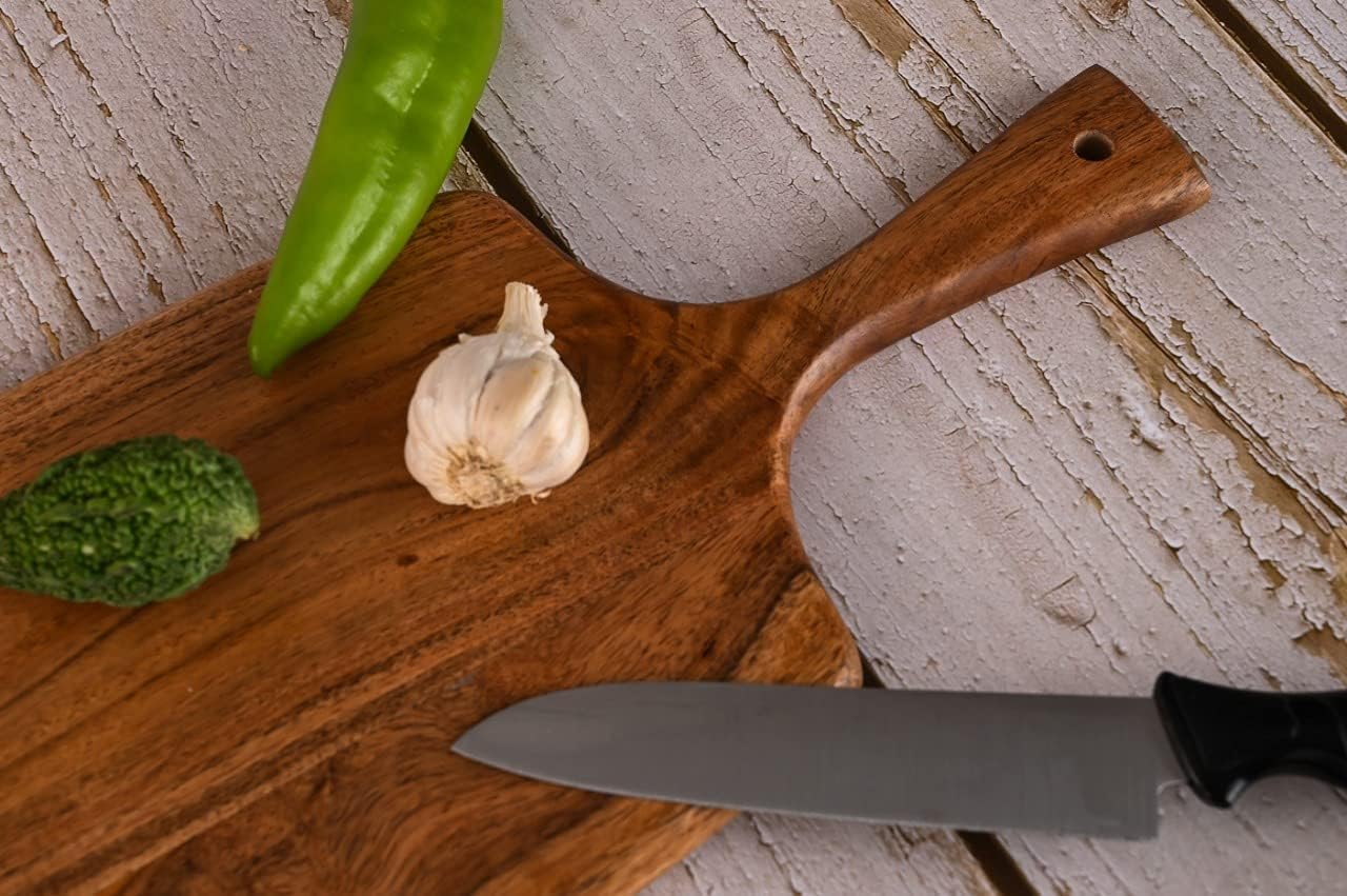 Acacia Wood Cutting Board 17 by 7 Inches for Kitchen and Serving B57737
