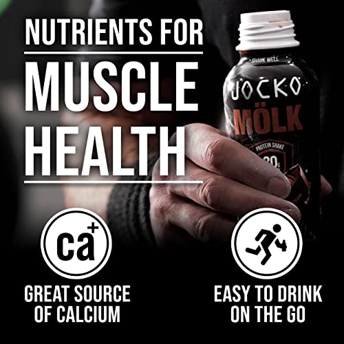 Jocko Mölk 30g Grass Fed Protein Shakes, No Added Sugar, KETO Friendly, 12 FL Oz (Pack of 12) Chocolate V650475