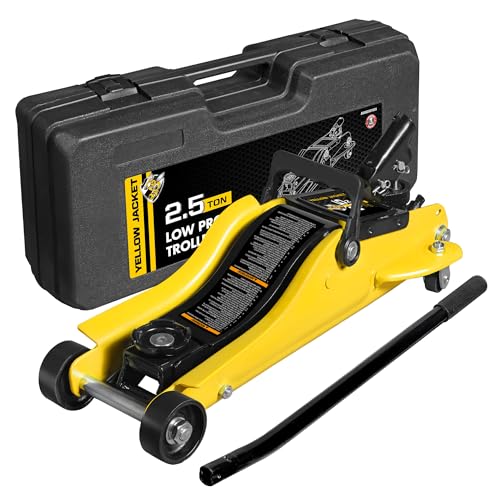 YELLOW JACKET 2.5 Ton Trolley Jack with Carrying Case, 5500 lb Capacity N593266