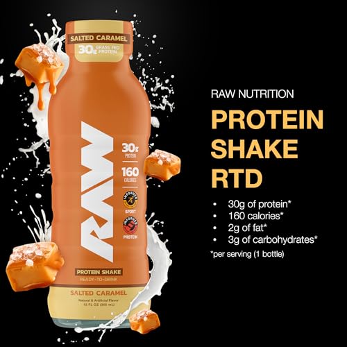RAW Ready-to-Drink Protein Shake, Mocha Latte, 12 Fl Oz D1845