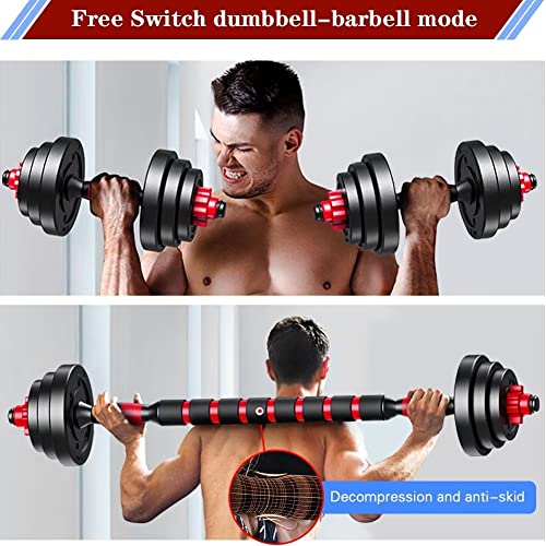 Adjustable Dumbbells Set of 2, Convertible to Barbell, 20-80lbs for Home Gym Z143