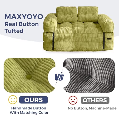 MAXYOYO Folding Sofa Bed L-Shaped Convertible Sleeper Couch with Pillow, Dark Grey X9070