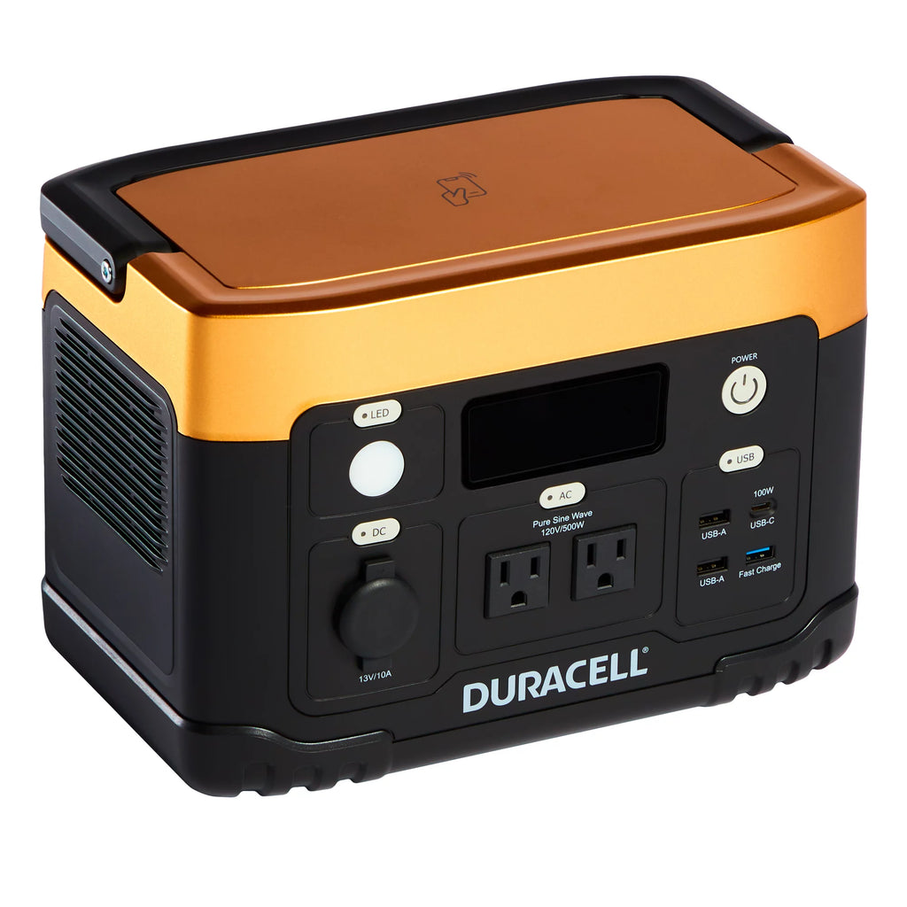 Duracell Portable Power Station 500W 515Wh Lithium Battery Backup Solar Generator R378