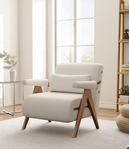 Residential Convertible Sofa Bed Chair,3-in-1 Sofa Sleep Chairs| Adjustable Backrest |Sleeper Chair Pull Out Bed | Living Room/Bedroom/Office | Adults | Beige, White