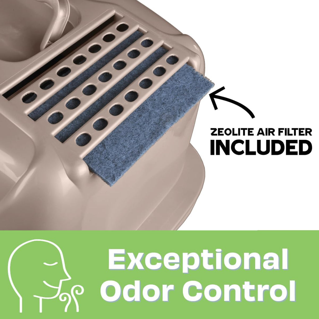 Van Ness Pets Odor Control Large Enclosed Sifting Cat Pan, Beige Q11731