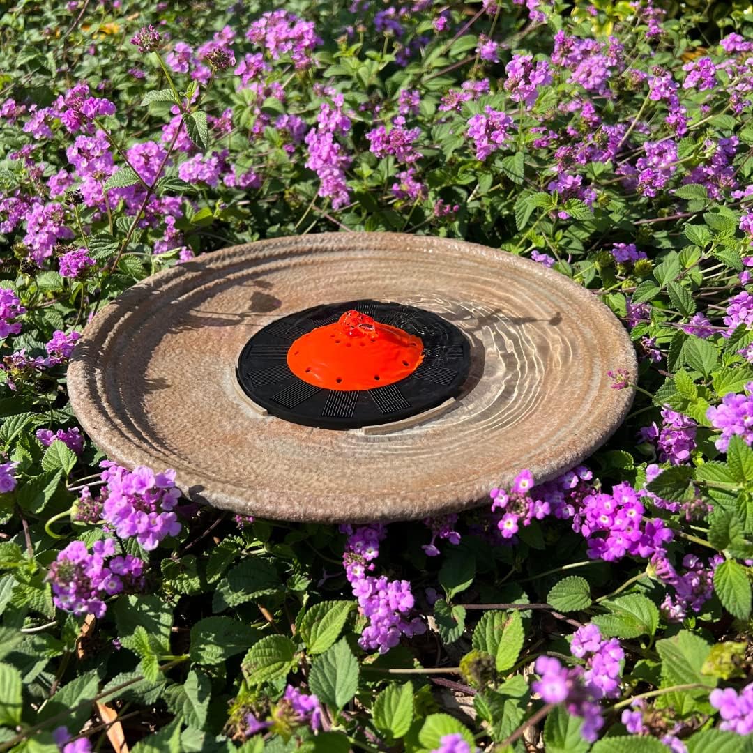 Solar Bubbler Fountain for Hummingbirds, Red Dome for Garden V18690