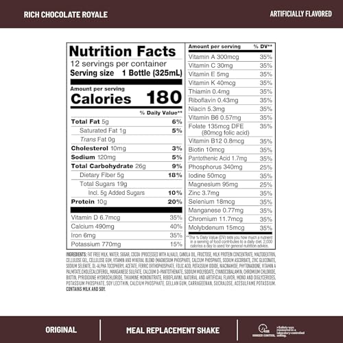 SlimFast Meal Replacement Shake, Creamy Milk Chocolate, 11 Fl Oz, 12 Count Q3335