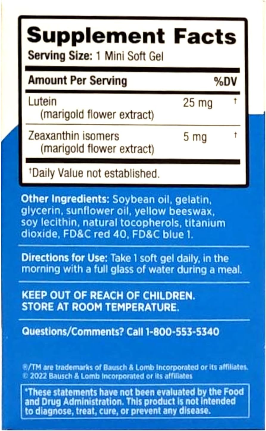 Bausch + Lomb Ocuvite Blue Light Lutein & Zeaxanthin Supplement, 30 Softgels, Pack of 2 I881961