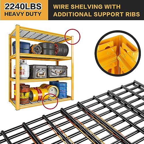 REIBII 40" W Garage Shelving 4-Tier Heavy Duty Adjustable Metal Shelves G342