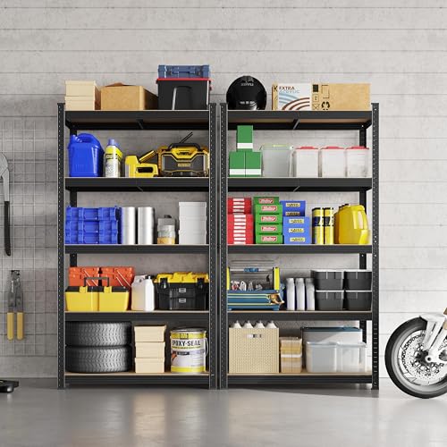 Yaheetech 5-Tier Heavy Duty Garage Shelving Unit, Adjustable Metal Storage Rack, Blue J339478