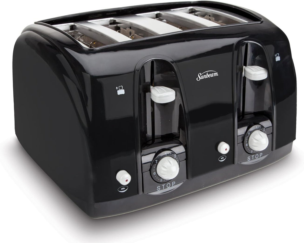 Sunbeam Wide Slot 4-Slice Toaster, Black (003911-100-000)