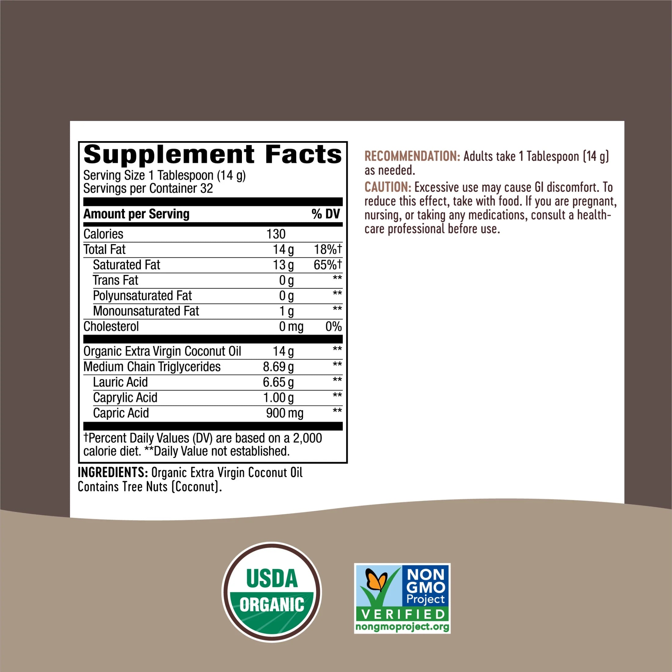 Nature's Way Organic Extra Virgin Coconut Oil, Cold-Pressed, 16 Fl Oz X845106