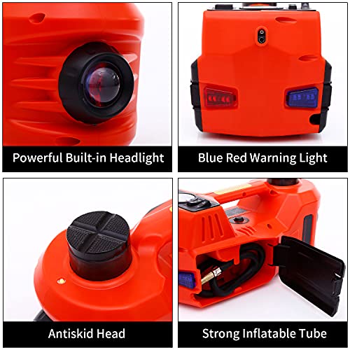 12V 5 Ton Electric Car Jack with Integrated Tire Pump for SUV Truck Sedan X6558