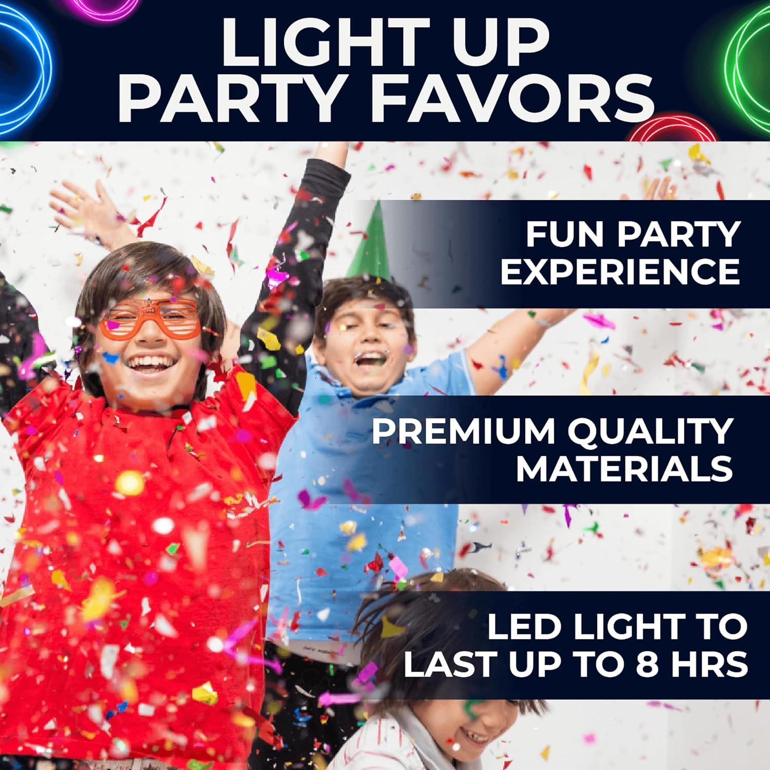 Toysery Neon LED Glasses Party Pack of 25 Glow in the Dark M751