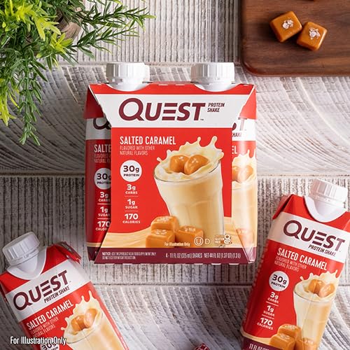 Quest Nutrition Salted Caramel Protein Shake, 30g Protein, 11 fl oz, 12 Pack C47408