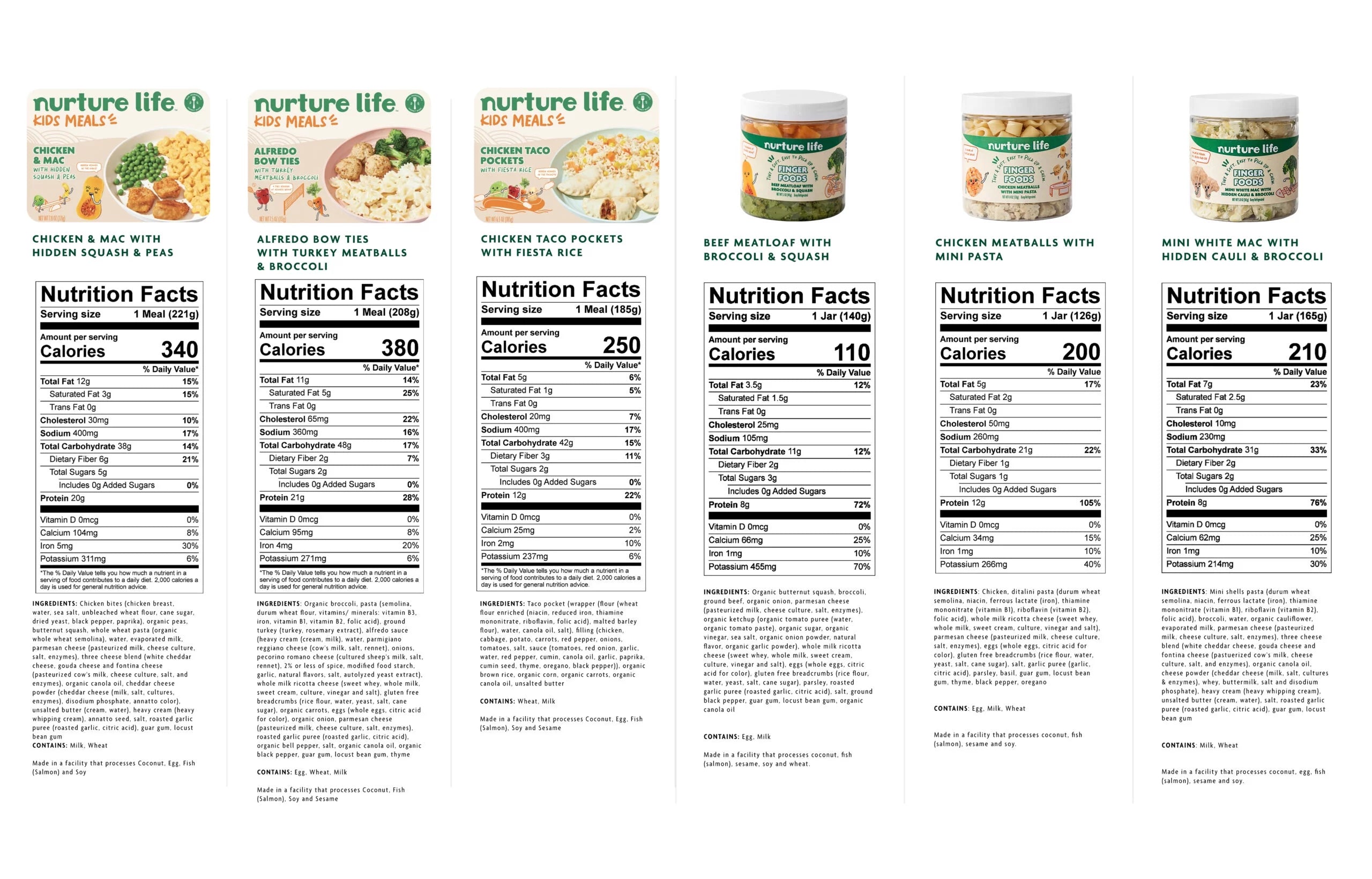 Nurture Life Finger Food & Kids Meal Self-Feeding Favorites, Pack of 6 M51741