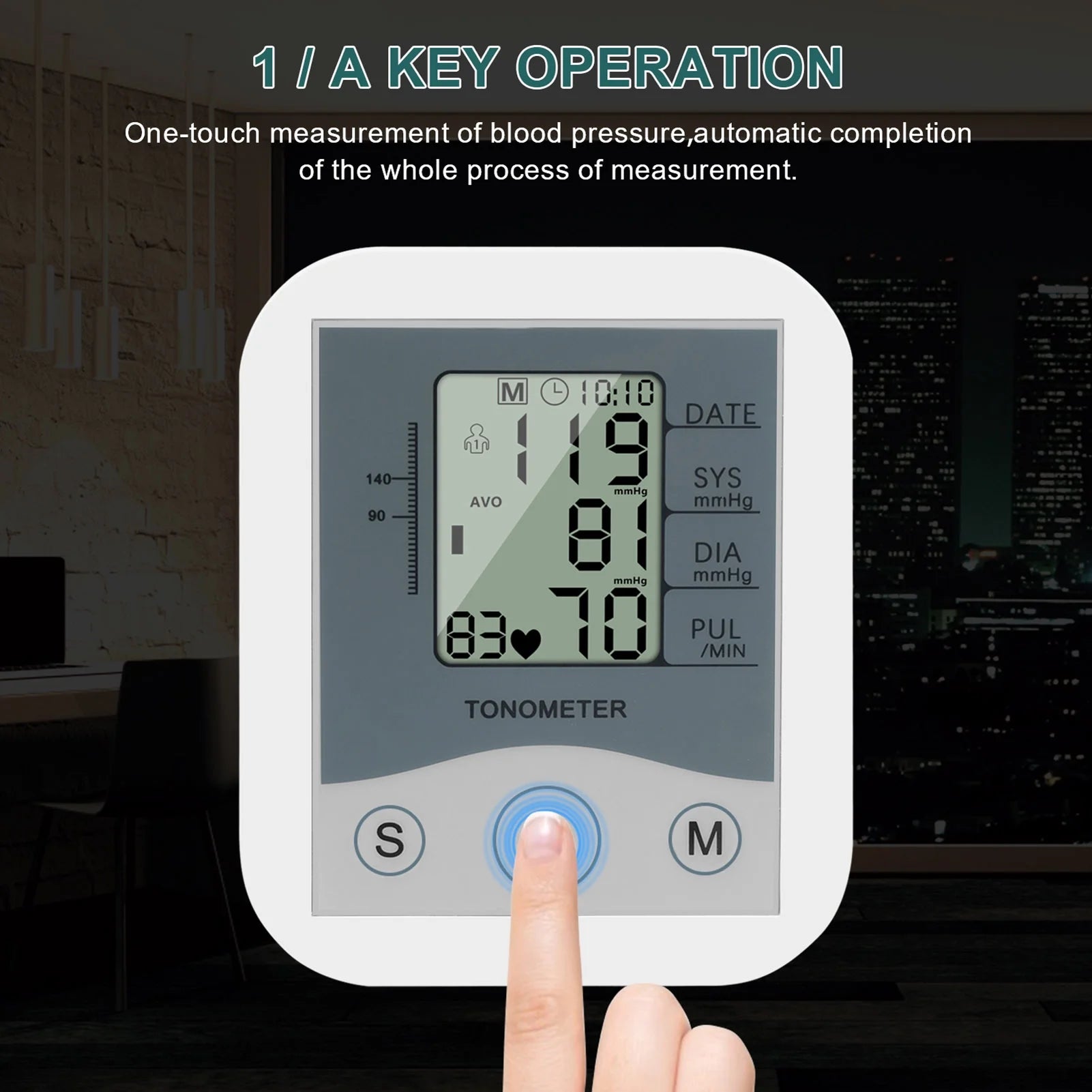 Htovila Arm Sphygmomanometer Digital LCD Blood Pressure Monitor R205