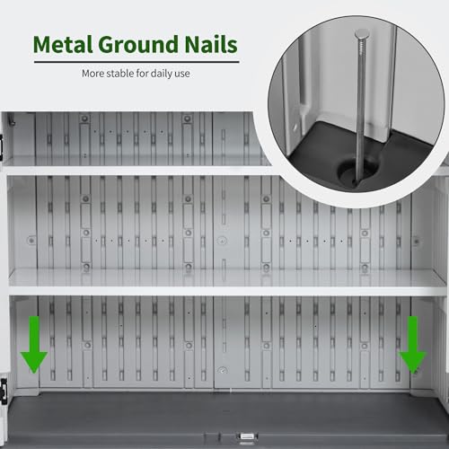 Macrout Plastic Storage Shed 4.3 x 2.5 ft Waterproof Outdoor Cabinet G522