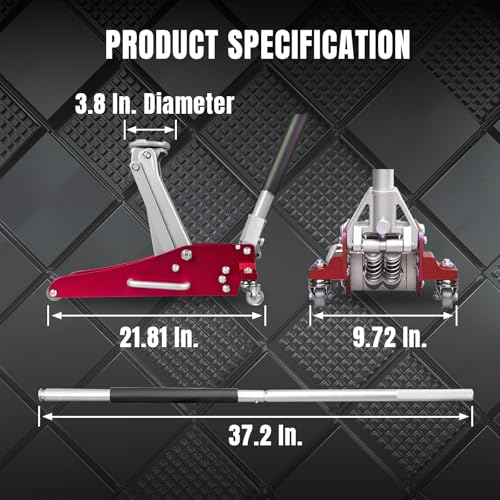 BIG RED T815016L Torin Hydraulic Low Profile Racing Floor Jack, 1.5 Ton Capacity, Blue M736