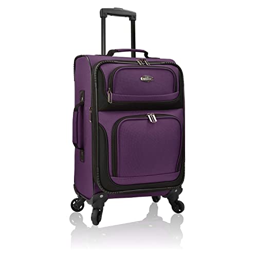 U.S. Traveler Expandable Carry-on Luggage Set, Purple, 4 Wheel S4045