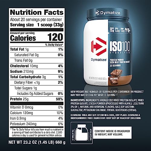 Dymatize ISO100 Whey Protein Powder, Cookies & Cream, 20 Servings E355002