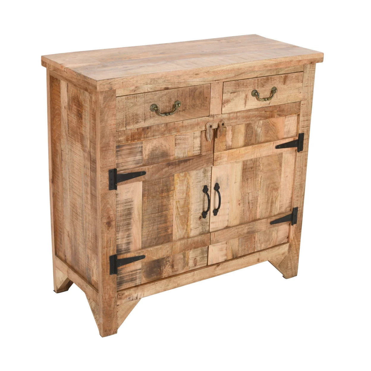Saltoro Sherpi 39 Inch Mango Wood Console Cabinet with 2 Drawers and 2 Doors G27976