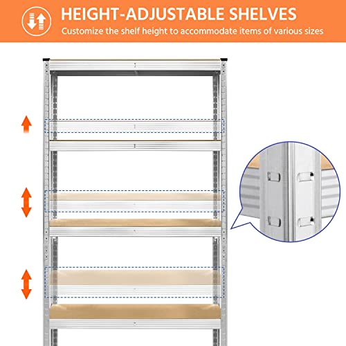 Yaheetech 5-Tier Heavy Duty Garage Shelving Unit, Adjustable Metal Storage Rack, Blue J339478