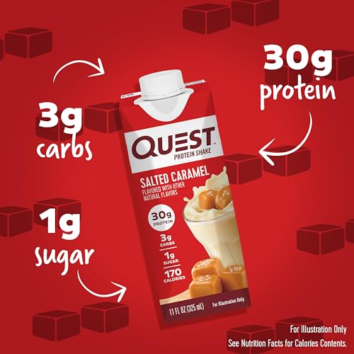 Quest Nutrition Salted Caramel Protein Shake, 30g Protein, 11 fl oz, 12 Pack C47408