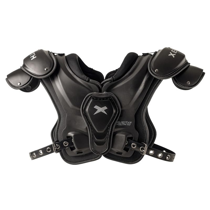 Xenith Velocity 2 Junior Vasity Football Shoulder Pads- Lightweight Protectve Gear for Larger Youth Athletes- Easy On/Off, Comfortable Fit- Low Profile Design for Improved Performance