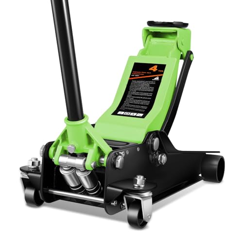 Auto Dynasty 4 Ton Low Profile Floor Jack, Heavy Duty Steel Hydraulic, Yellow B7990