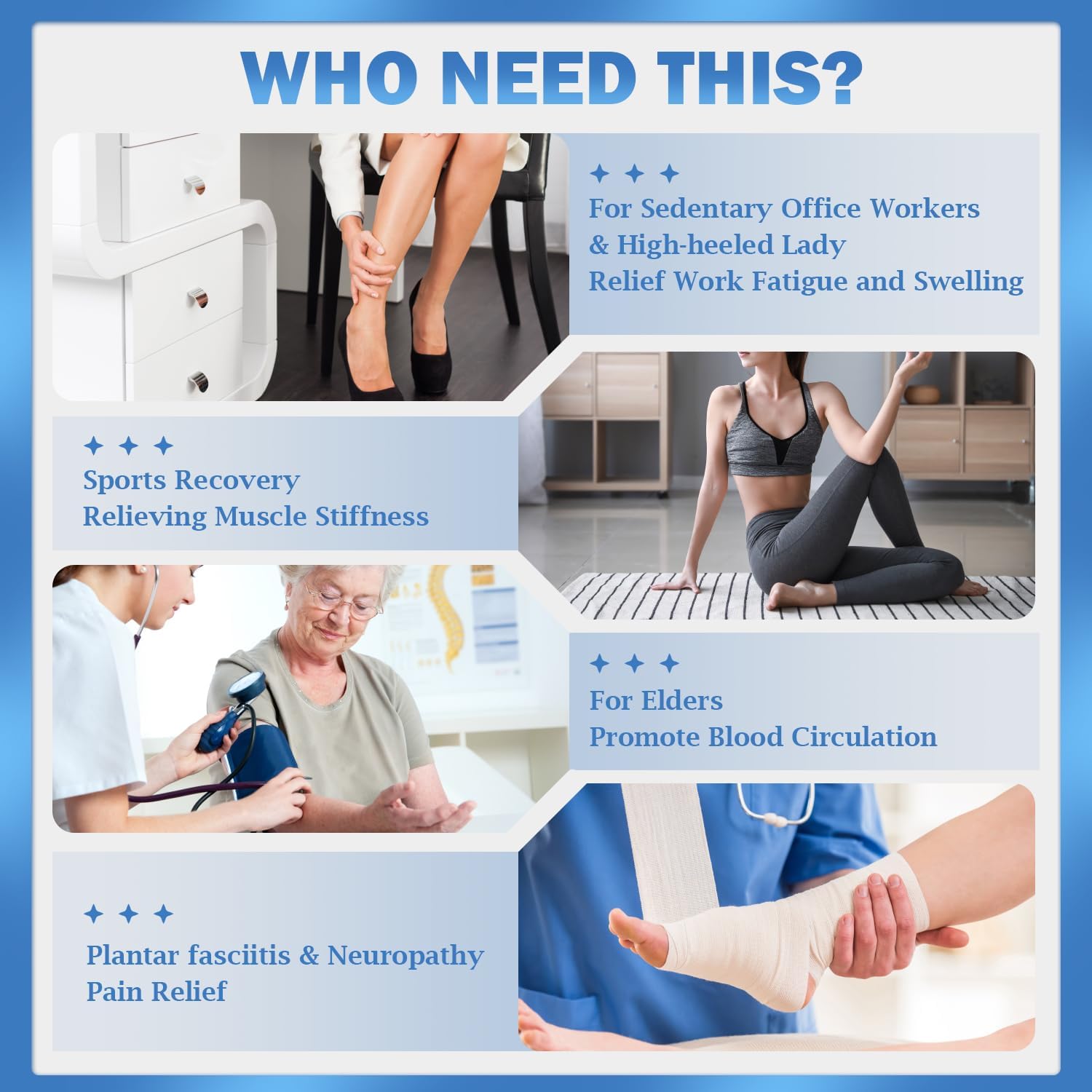 EMS Foot Massager for Neuropathy with 6 Modes & 19 Levels H12150