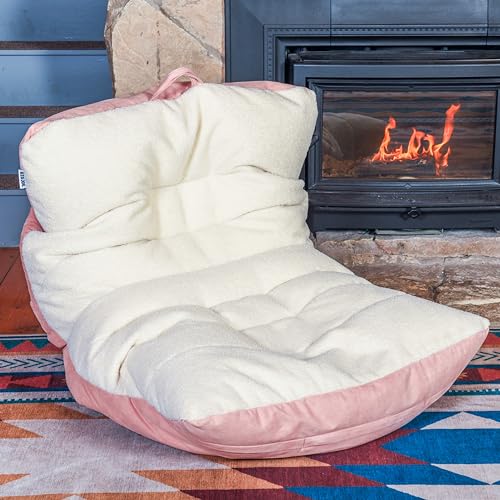 Big Joe Dorm Bean Bag Chair with Drink Holder, Black Smartmax, 3 ft Q1693