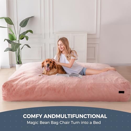 MAXYOYO Giant Bean Bag Chair Bed for Adults, Convertible Floor Sofa G466