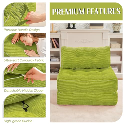 HABUTWAY Folding Sofa Bed Convertible Sleeper Chair with Dual-Pillow, Black D26880